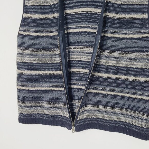 TT & CO. Vintage Black Cream Wool Blend Stripes Sleeveless Knit Zip Vest Grandpa - Picture 6 of 11